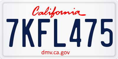 CA license plate 7KFL475