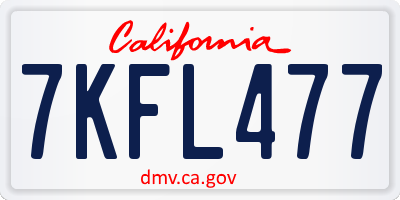 CA license plate 7KFL477