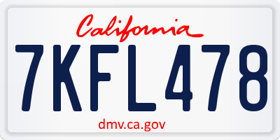 CA license plate 7KFL478