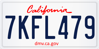 CA license plate 7KFL479