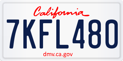 CA license plate 7KFL480