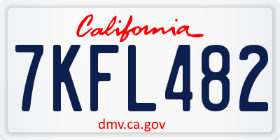 CA license plate 7KFL482
