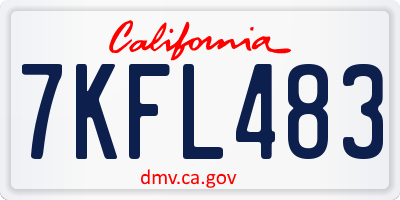 CA license plate 7KFL483