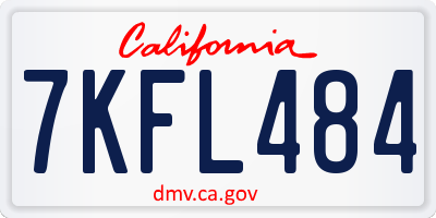 CA license plate 7KFL484