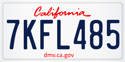 CA license plate 7KFL485