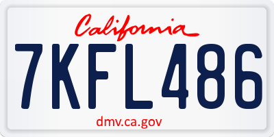 CA license plate 7KFL486