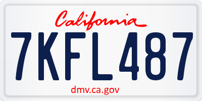CA license plate 7KFL487