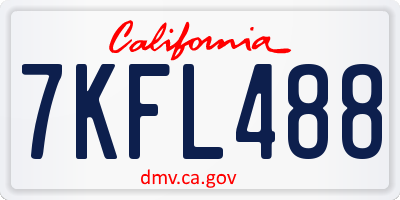 CA license plate 7KFL488