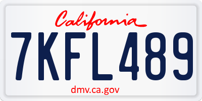CA license plate 7KFL489