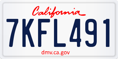 CA license plate 7KFL491