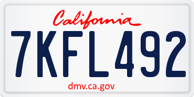 CA license plate 7KFL492