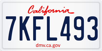 CA license plate 7KFL493