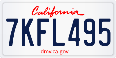 CA license plate 7KFL495