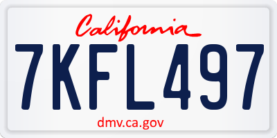 CA license plate 7KFL497