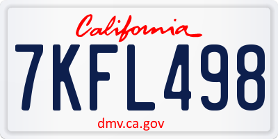 CA license plate 7KFL498