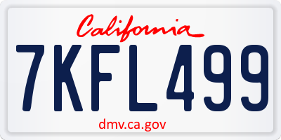 CA license plate 7KFL499