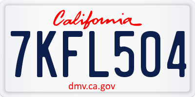 CA license plate 7KFL504