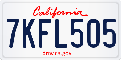 CA license plate 7KFL505
