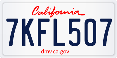 CA license plate 7KFL507