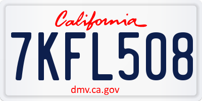 CA license plate 7KFL508