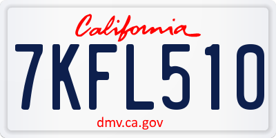 CA license plate 7KFL510