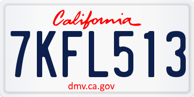 CA license plate 7KFL513