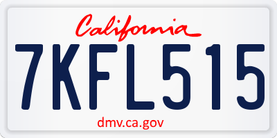 CA license plate 7KFL515