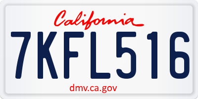 CA license plate 7KFL516