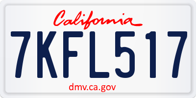 CA license plate 7KFL517