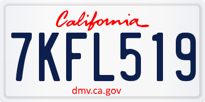 CA license plate 7KFL519