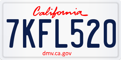 CA license plate 7KFL520