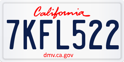 CA license plate 7KFL522