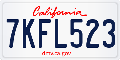 CA license plate 7KFL523