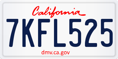 CA license plate 7KFL525