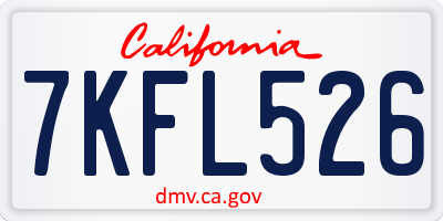 CA license plate 7KFL526