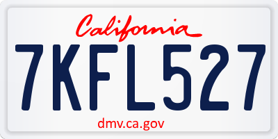 CA license plate 7KFL527