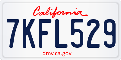 CA license plate 7KFL529
