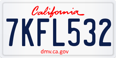 CA license plate 7KFL532