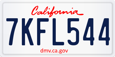 CA license plate 7KFL544