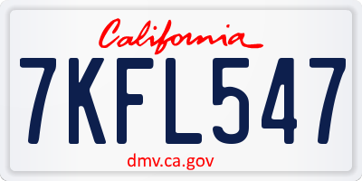 CA license plate 7KFL547