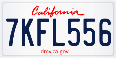 CA license plate 7KFL556
