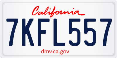 CA license plate 7KFL557