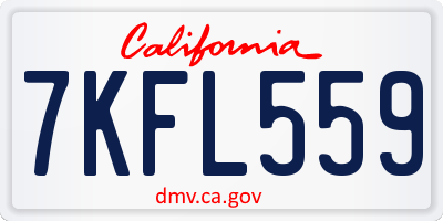 CA license plate 7KFL559