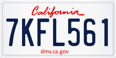 CA license plate 7KFL561