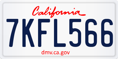 CA license plate 7KFL566