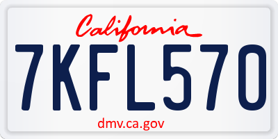 CA license plate 7KFL570