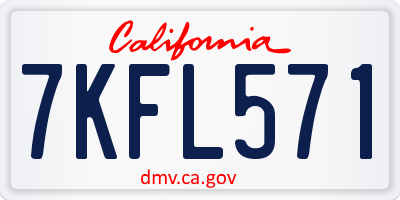 CA license plate 7KFL571