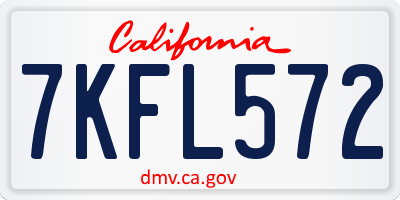 CA license plate 7KFL572
