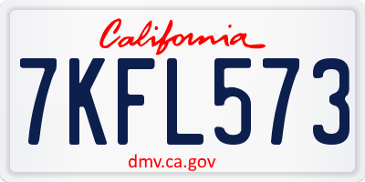 CA license plate 7KFL573