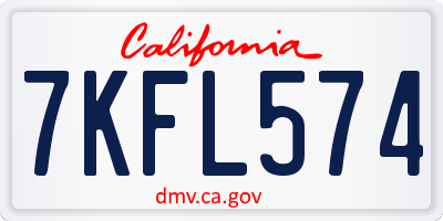 CA license plate 7KFL574